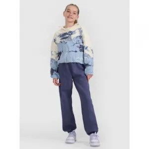 Dievčenská lyžiarska flisová mikina 4F JUNIOR FLEECE F343-4FJWAW25TFLEF343-90A-MULTICOLOUR ALLOVER