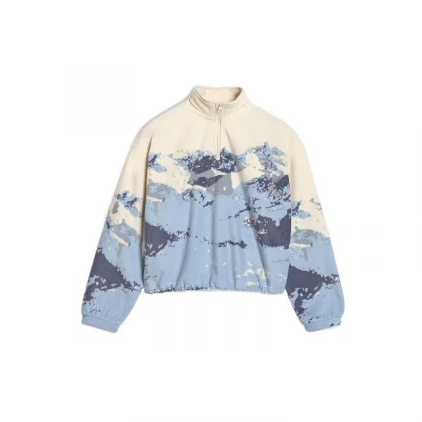 Dievčenská lyžiarska flisová mikina 4F JUNIOR FLEECE F343-4FJWAW25TFLEF343-90A-MULTICOLOUR ALLOVER