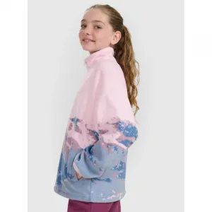 Dievčenská flisová mikina so zipsom 4F JUNIOR FLEECE F344-4FJWAW25TFLEF344-91A-MULTICOLOUR 1 ALLOVER