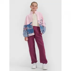Dievčenská flisová mikina so zipsom 4F JUNIOR FLEECE F344-4FJWAW25TFLEF344-91A-MULTICOLOUR 1 ALLOVER