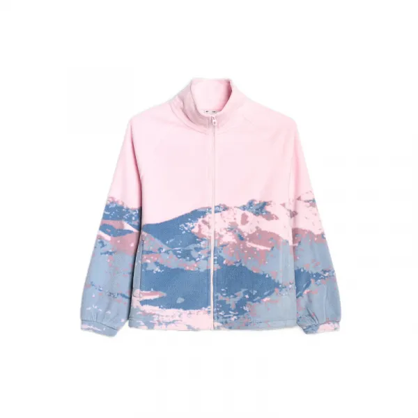 Dievčenská flisová mikina so zipsom 4F JUNIOR FLEECE F344-4FJWAW25TFLEF344-91A-MULTICOLOUR 1 ALLOVER