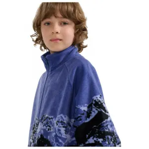 Chlapčenská flisová mikina so zipsom 4F JUNIOR FLEECE M349-4FJWAW25TFLEM349-91A-MULTICOLOUR 1 ALLOVER