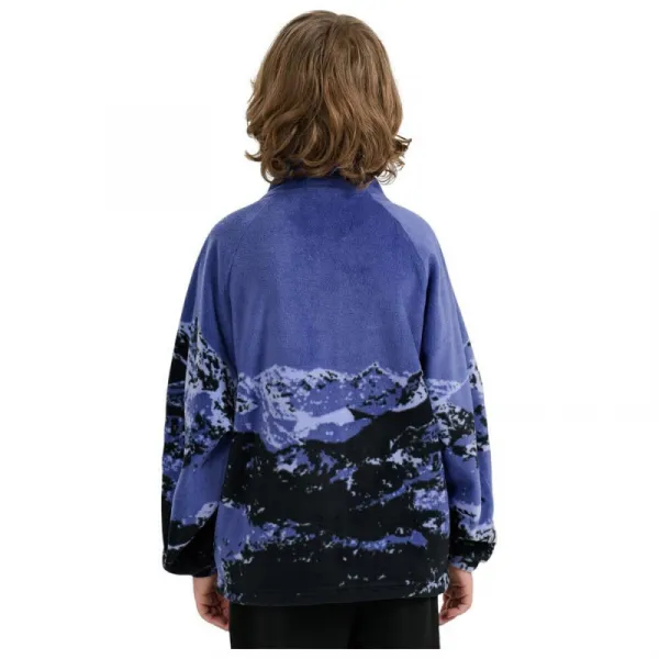 Chlapčenská flisová mikina so zipsom 4F JUNIOR FLEECE M349-4FJWAW25TFLEM349-91A-MULTICOLOUR 1 ALLOVER