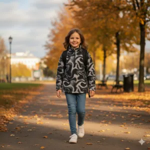 Dievčenská lyžiarska flisová mikina 4F JUNIOR FLEECE UNDERWEAR F061-4FJWAW25UFLEF061-93A-MULTICOLOUR 3 ALLOVER