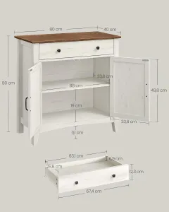SONGMICS Kuchynská skrinka Vasagle Pigo 80 cm biela/hnedá
