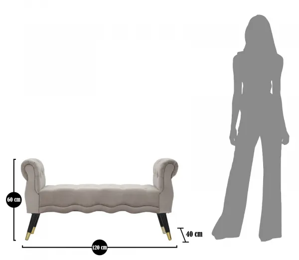 Mauro Ferretti Lavica Paris 120 cm zamat šedá/zlatá
