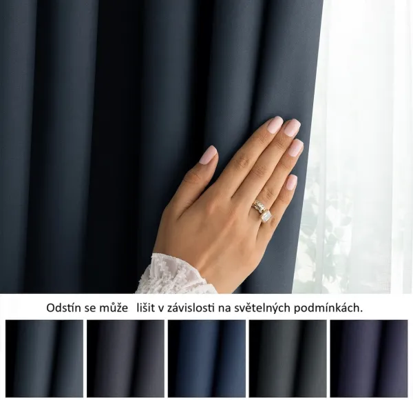 3kraft Záves Carli s priechodkami indigo, veľkosť 200x270