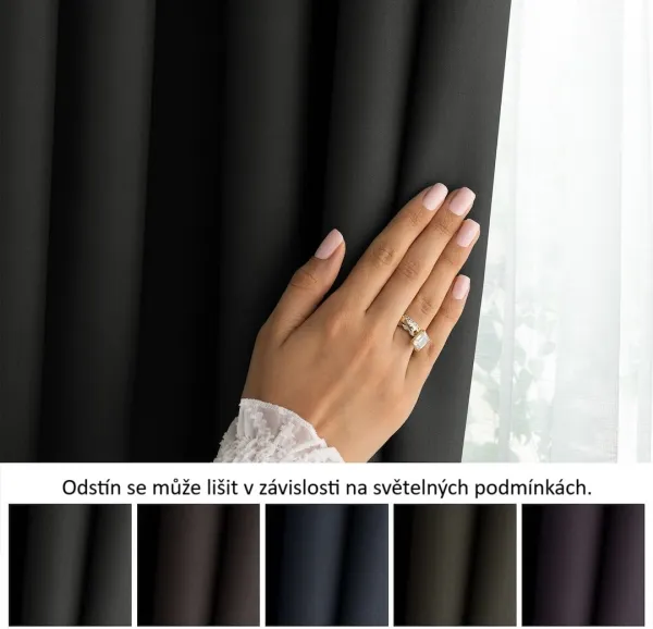 3kraft Záves Carli s priechodkami čierny, veľkosť 140x270