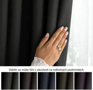 3kraft Záves Carli s priechodkami čierny, veľkosť 140x270