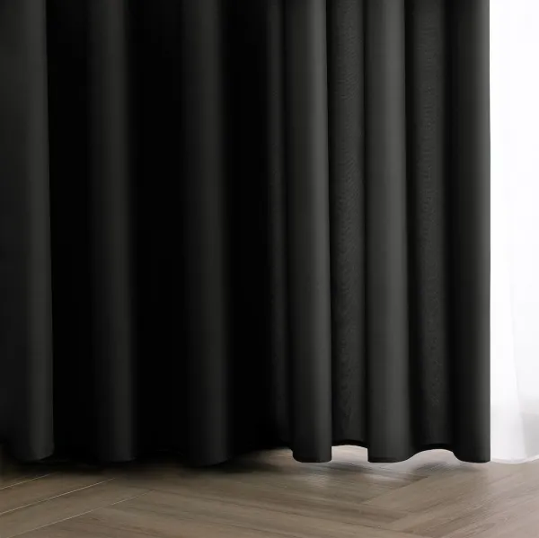 3kraft Záves Carli s priechodkami čierny, veľkosť 140x270