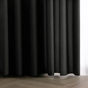 3kraft Záves Carli s priechodkami čierny, veľkosť 140x270