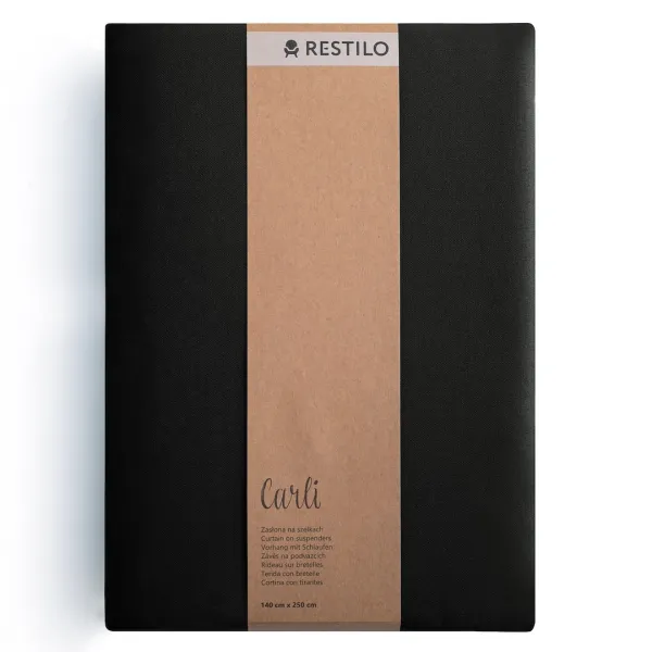 3kraft Záves Carli s priechodkami čierny, veľkosť 140x270