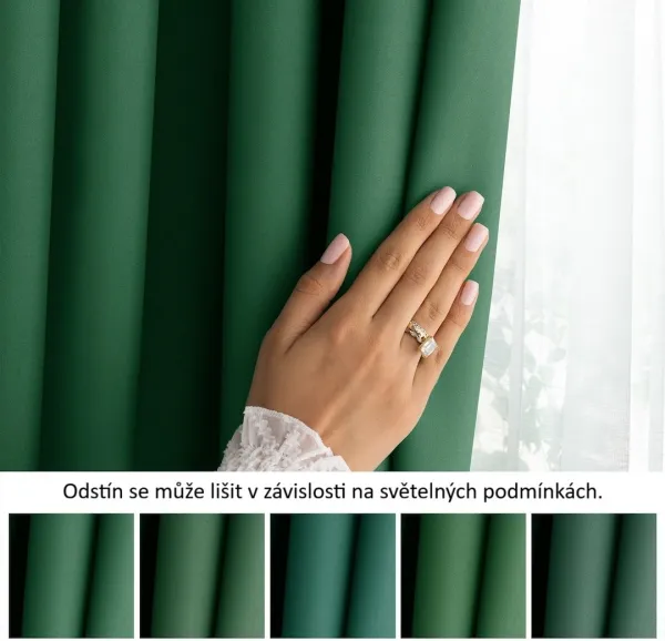 3kraft Záves Carli s priechodkami fľaškovozelený, veľkosť 200x270