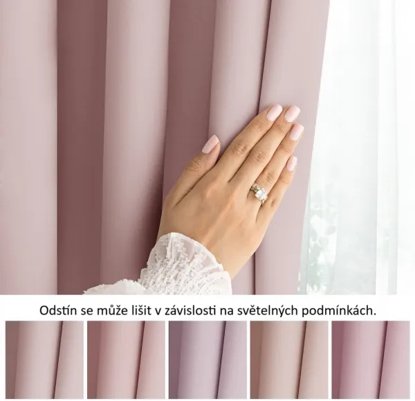 3kraft Záves Carli s očkami púdrovo ružový, veľkosť 200x270