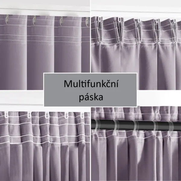 3kraft Záves Blackout s multifunkčnou páskou svetlofialový, veľkosť 200x270