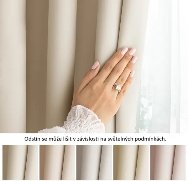 3kraft Záves Carli s priechodkami svetlo béžový, veľkosť 200x270