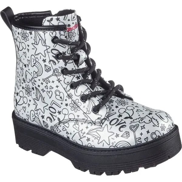 Skechers GRAVLEN HI - DOODLE DOWN Dievčenská zimná obuv, biela, veľkosť