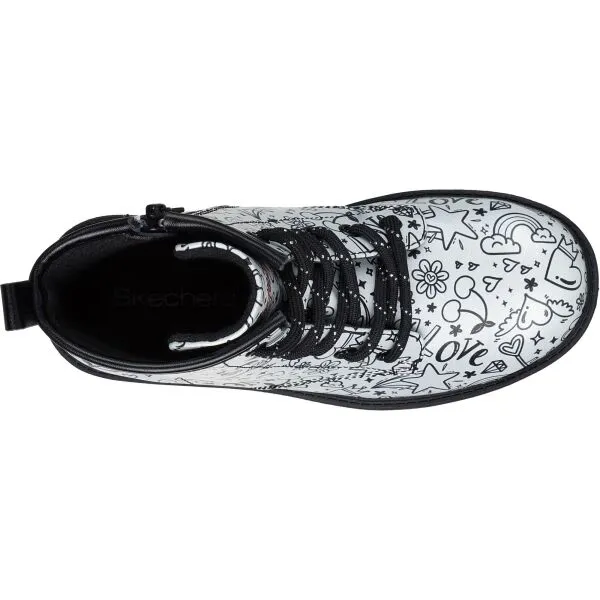 Skechers GRAVLEN HI - DOODLE DOWN Dievčenská zimná obuv, biela, veľkosť