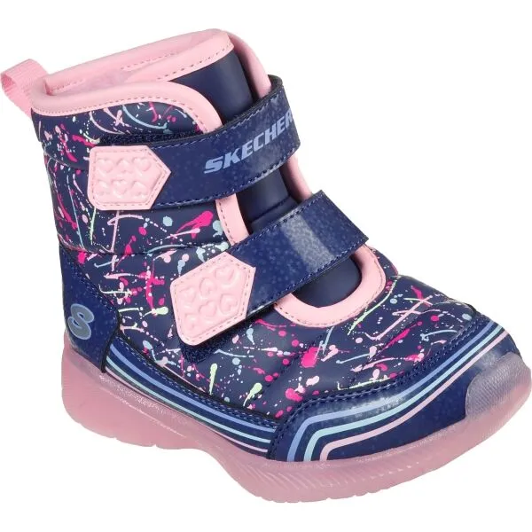 Skechers ILLUMI-BRIGHTS-POWER PAINT Dievčenská zimná obuv, tmavo modrá, veľkosť