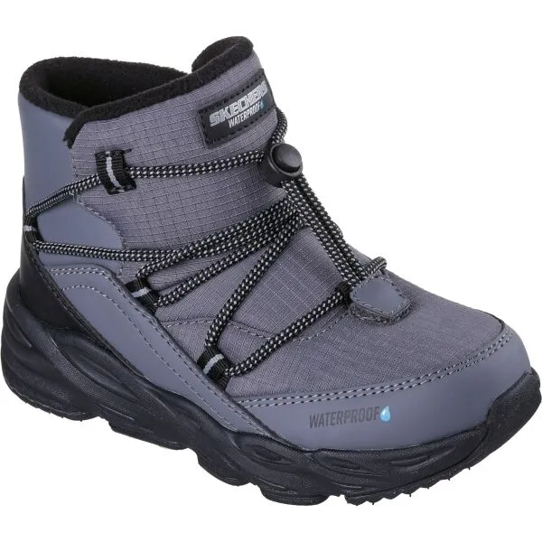 Skechers TURBO TREAD Detská zimná obuv, sivá, veľkosť