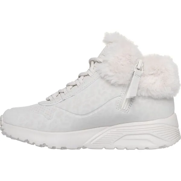 Skechers UNO LITE - COZY LEOPARD Dievčenská zimná obuv, sivá, veľkosť