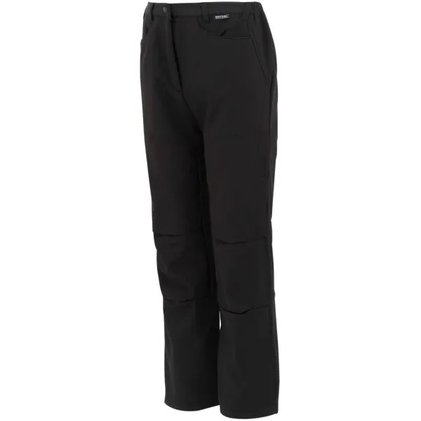 REGATTA OUTDOORS SOFTSHELL TROUSERS JR Detské nohavice, čierna, veľkosť 7-8Y