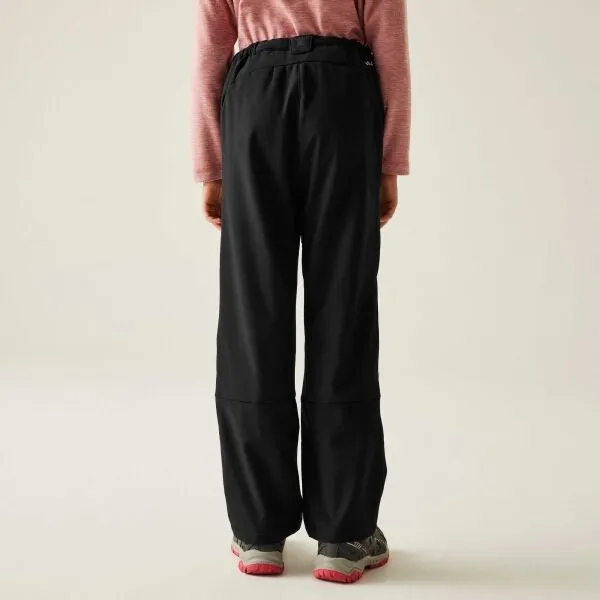 REGATTA OUTDOORS SOFTSHELL TROUSERS JR Detské nohavice, čierna, veľkosť 7-8Y