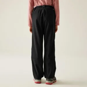 REGATTA OUTDOORS SOFTSHELL TROUSERS JR Detské nohavice, čierna, veľkosť 7-8Y