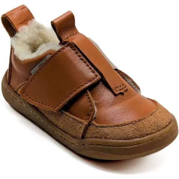 PEGRES SBF 64W Detská zimná barefoot obuv, hnedá, veľkosť