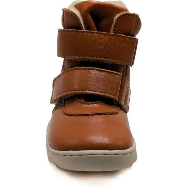 PEGRES SBF 42 2.1 Detská zimná barefoot obuv, hnedá, veľkosť
