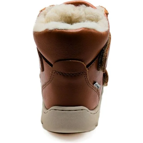 PEGRES SBF 42 2.1 Detská zimná barefoot obuv, hnedá, veľkosť