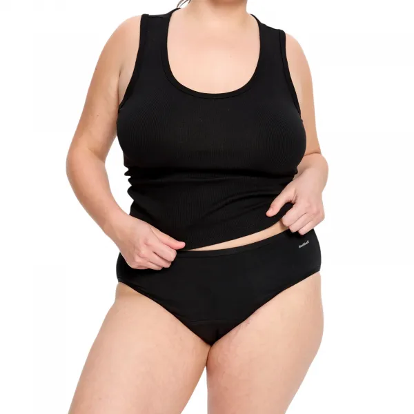 Menštruačné nohavičky Modibodi Basic Mid-Rise Brief Super-Overnight (BSMBSOBLAW) S