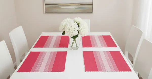 Prestieranie bavlnené, Elegantné pruhy lesklé komplet 2 ks, červené, 33 x 45 cm