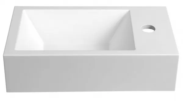 SAPHO - AMAROK liaty mramor umývadlo 40x22cm, biele, batéria vpravo AR500