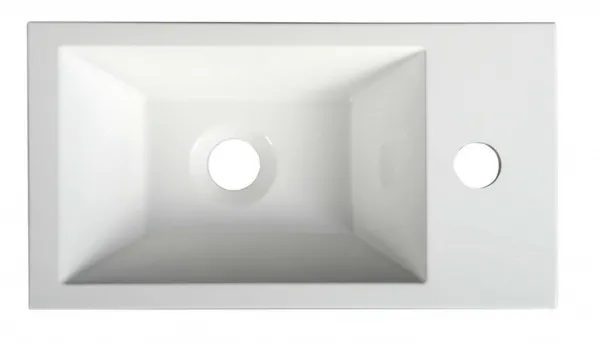 SAPHO - AMAROK liaty mramor umývadlo 40x22cm, biele, batéria vpravo AR500