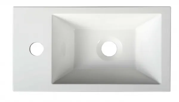 SAPHO - AMAROK liaty mramor umývadlo 40x22cm, biele, batéria vľavo AR400