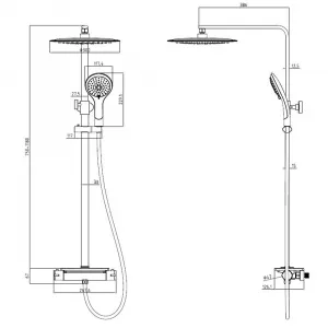 Eisl Eisl - Sprchový set vrátane termostatické batérie GRANDE VITA BLACK DX1103CST
