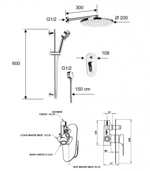 HOPA - Podomietková sprchová batéria Font 09S01 BARELL09S01