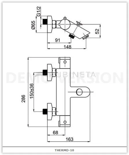 Rubineta - Vaňová termostatická batéria THERMO 10 OLBATH10