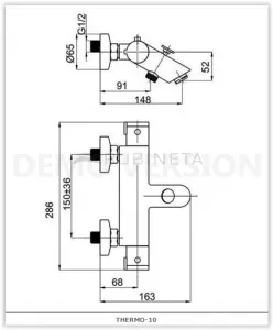 Rubineta - Vaňová termostatická batéria THERMO 10 OLBATH10