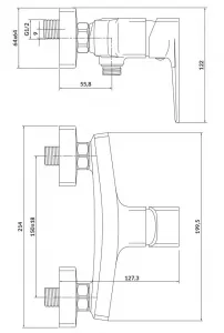 CERSANIT - Sprchová batéria LARGA zlatá MAT S951-384