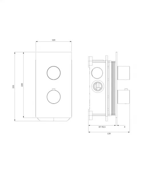 OMNIRES - CONTOUR termostatická sprchová batéria podomietková chróm /CR/ CT8036CR