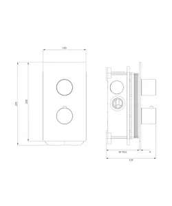 OMNIRES - CONTOUR termostatická sprchová batéria podomietková chróm /CR/ CT8036CR