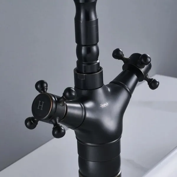 REA - Umývadlová Kuchynská batéria Rustico Old Black REA-B5520