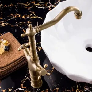 REA - Kuchynská Umývadlová batéria Rustico antique gold REA-B5521