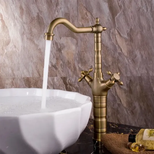 REA - Kuchynská Umývadlová batéria Rustico antique gold REA-B5521