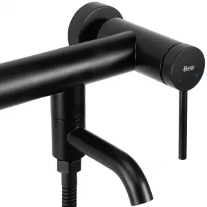 REA - Vaňová nástenná batéria Clif Black REA-B4240