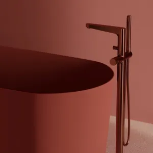 OMNIRES - CONTOUR stojanková vaňová batéria, kartáčovaná meď CT8033CPB