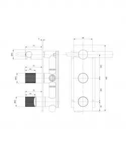 OMNIRES - CONTOUR sprchová batéria podomietková so sprchou chróm /CR/ CT8035/1CR