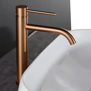REA - Umývadlová batéria LUNGO - brúsené Copper, vysoká REA-B1114
